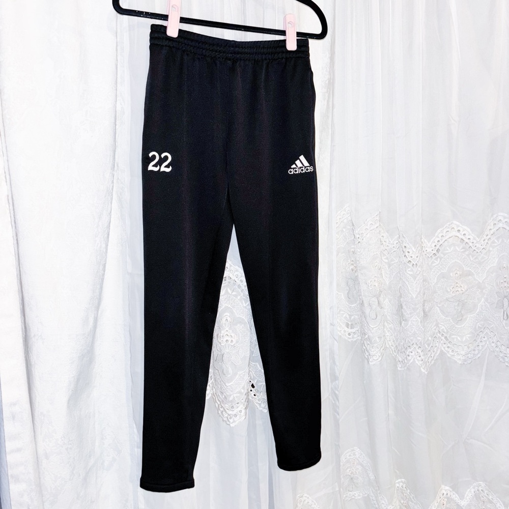 Embroidered Adidas Joggers Ankle Zip